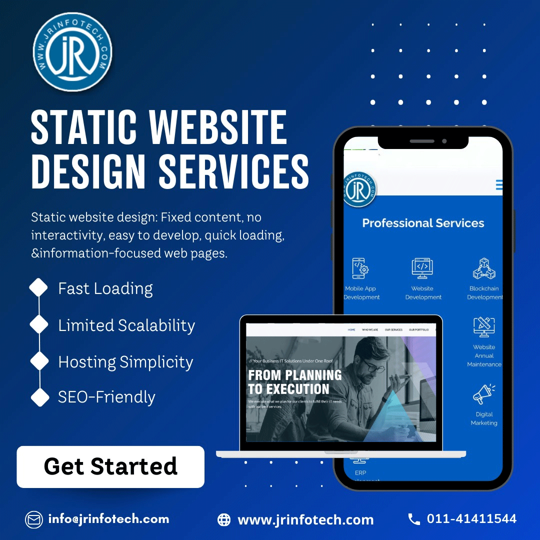 Static Website Designing Services in East, Delhi